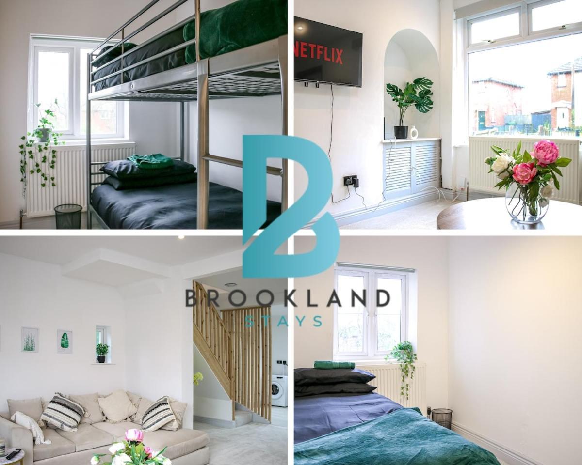 Chic 3Bed Flat In Manchester With Washer Wifi And Full Kitchen- Ideal For Contractors & Relocation By Brookland Stays Bolton Bagian luar foto